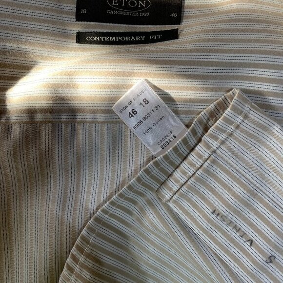 Eton Ganghester 1928 Contemporary Fit Striped Dress Shirt - Picture 7 of 11